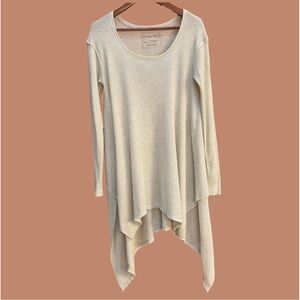 We The Free Boho Waffle Knit Thermal Tunic in Ivory - XS